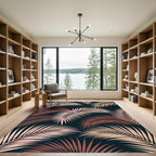 Rose Gold Palm Frond Overlay Rug
