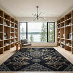 Gold Fish Inlaid Arabesque Rug