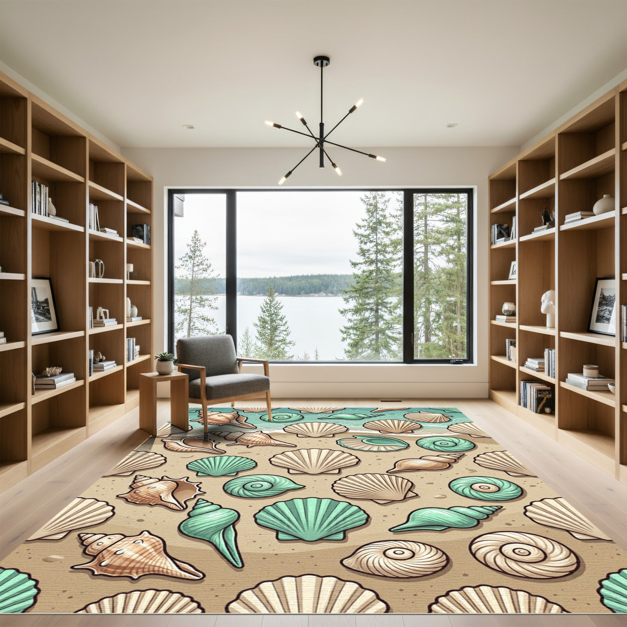 Coastal Seashell Assorted Beach Collection Rug