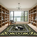Black Cat Celestial Sunburst Rug