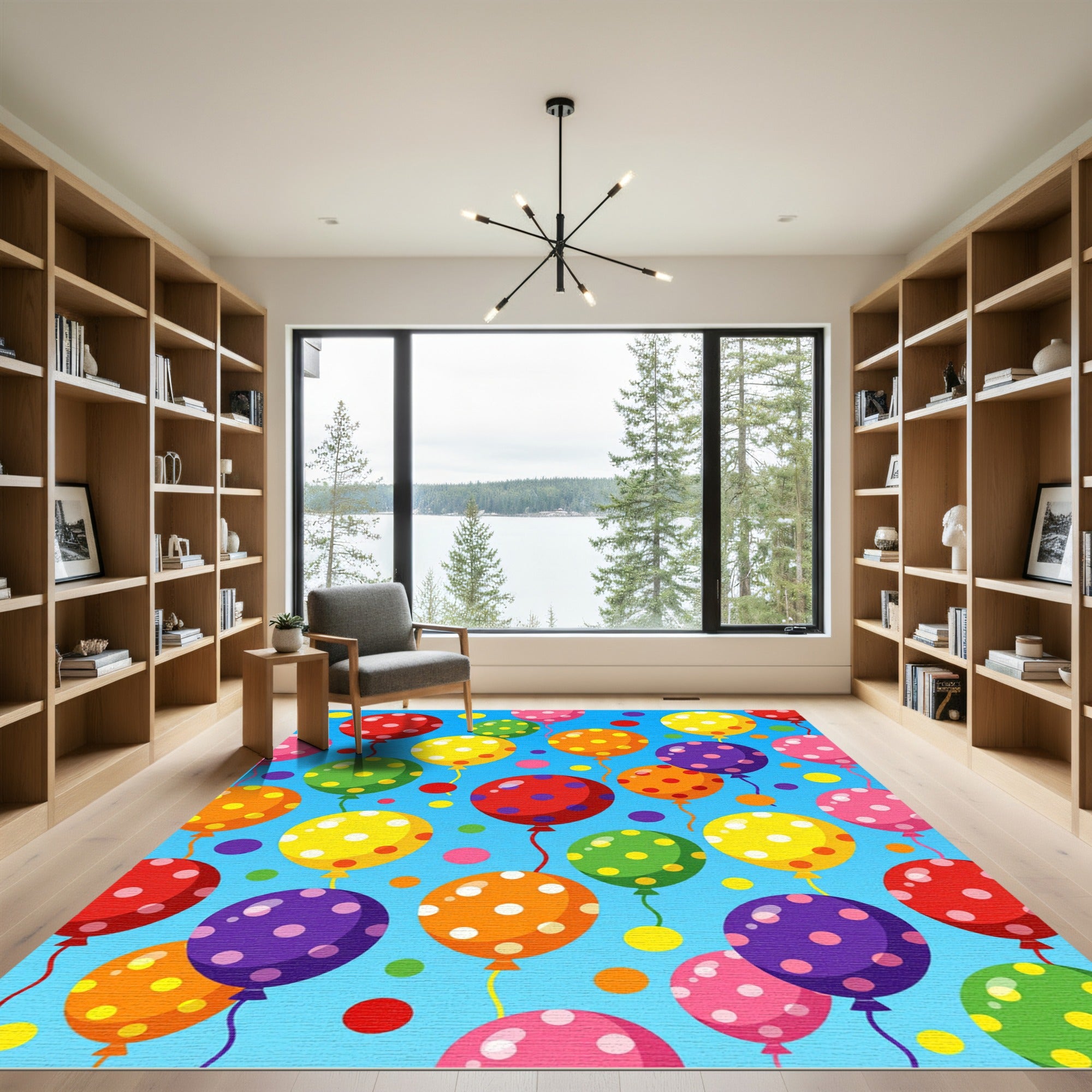 Vibrant Polka Dot Balloon Scatter Rug