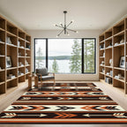 Earthy Tribal Arrow Stripe Geometric Composition Rug