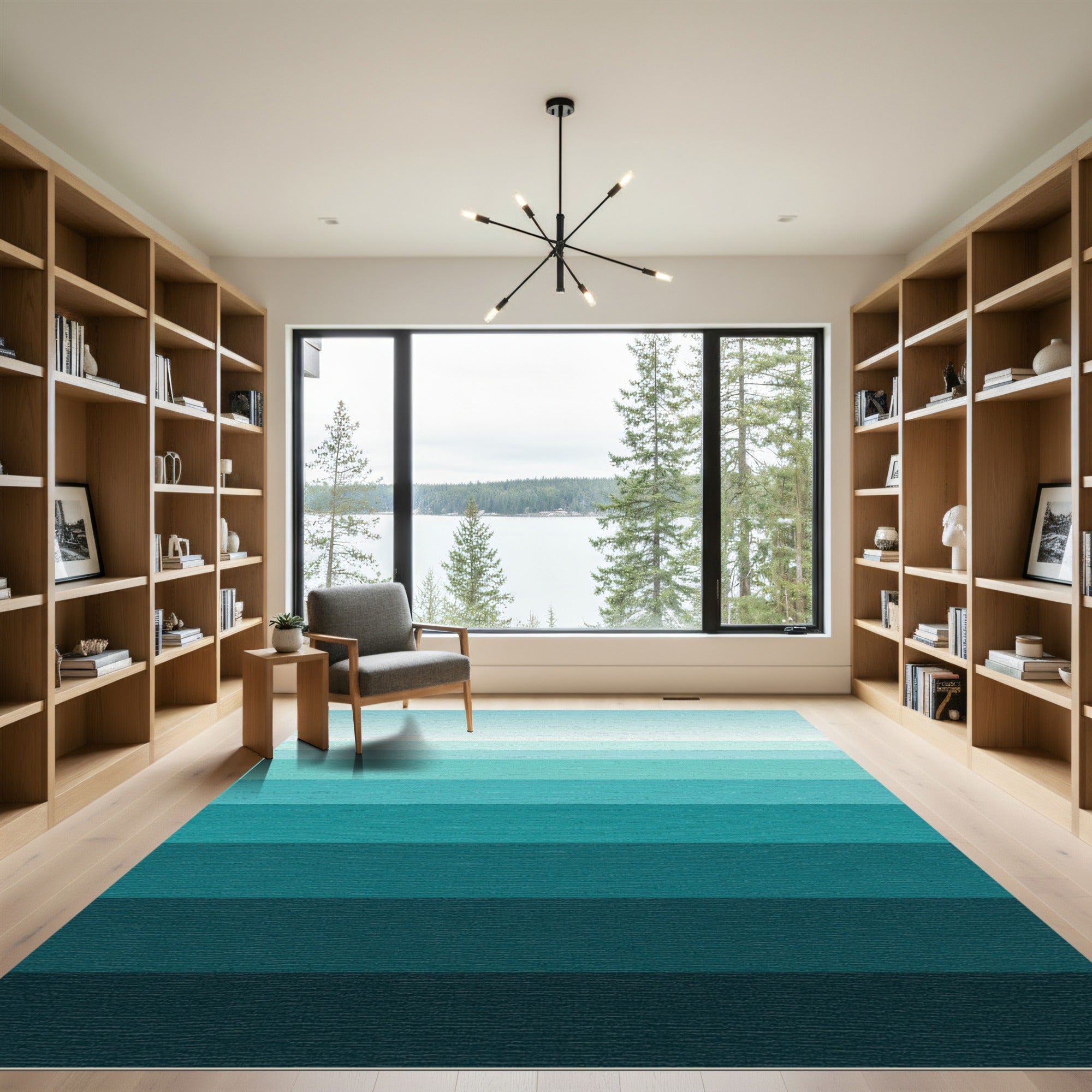 Oceanic Gradient Horizontal Stripe Rug