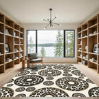 Leopard Speckled Circular Neutral Accent Rug