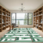 Sage Green Geometric Stripe Bunting Rug