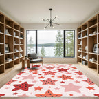 Sweet Watermelon Stars Repeating Pattern Rug