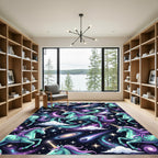 Whimsical Cosmic Unicorn Galaxy Starry Night Rug