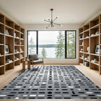 Monochromatic Dot Dash Geometric Rug