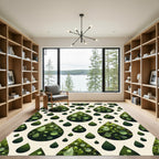 Forest Green Droplets Nature Abstraction Rug