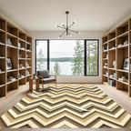 Chevron Neutrals Layered Zig Zag Rug