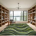 Verdant Musical Waves With Foliage Rug
