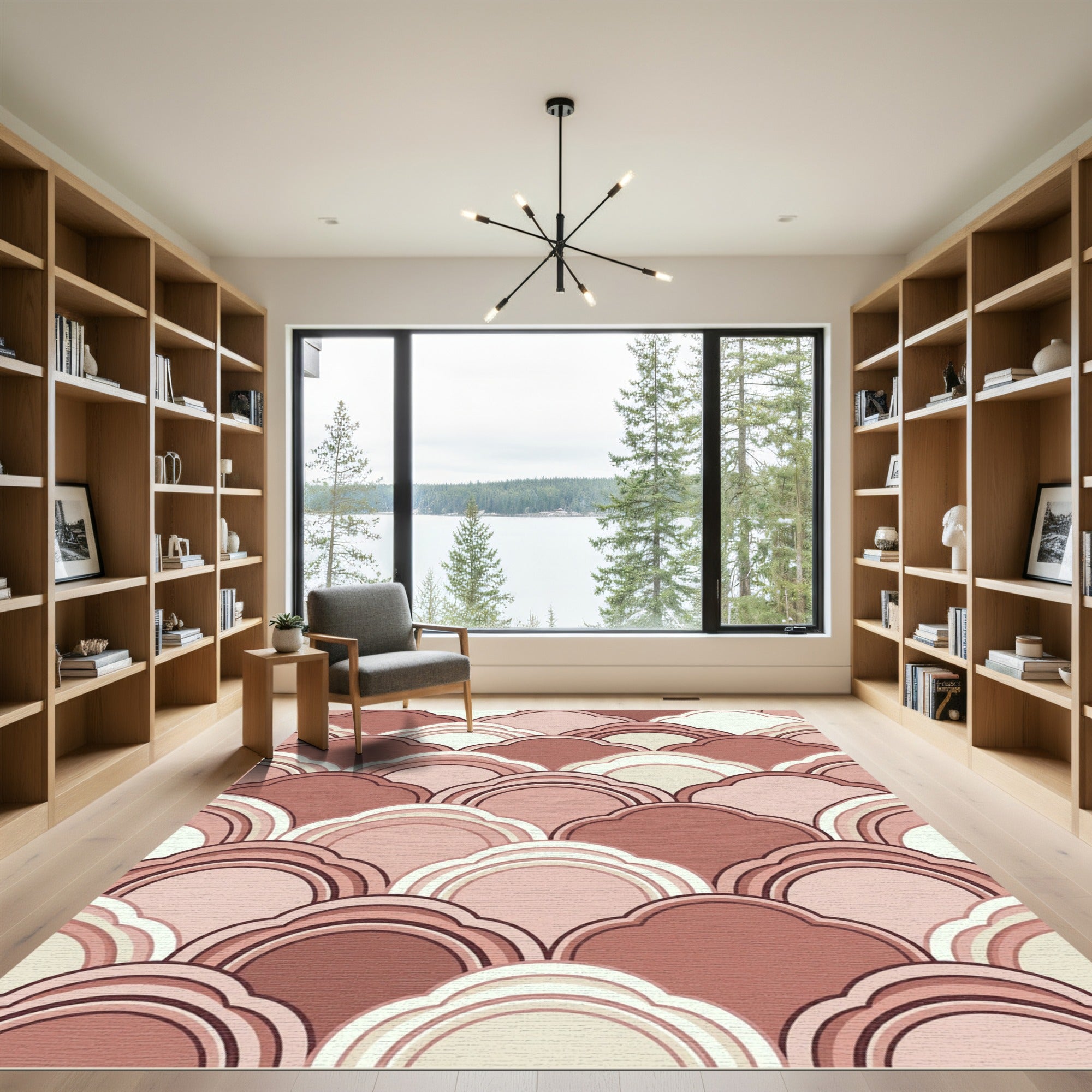 Terracotta Scalloped Arch Geometric Rug