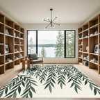 Elegant Green Willow Branch Botanical Rug