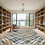 Metallic Gold and Silver Woven Plait Rug