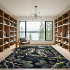 Midnight Forest Owl Lunar Triptych Rug