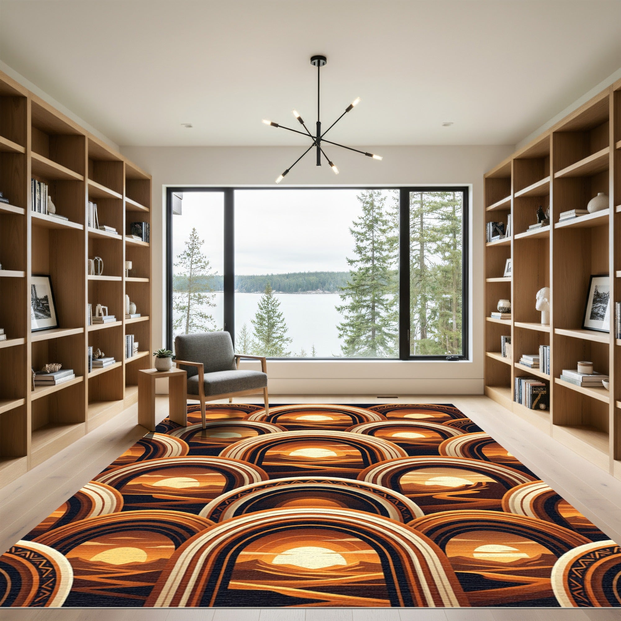 Arched Desert Sunset Organic Stacked Rug