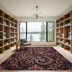 Ornate Scrollwork Floral Bronze Rug