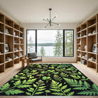 Green Clover Fern Botanical Arrangement Rug