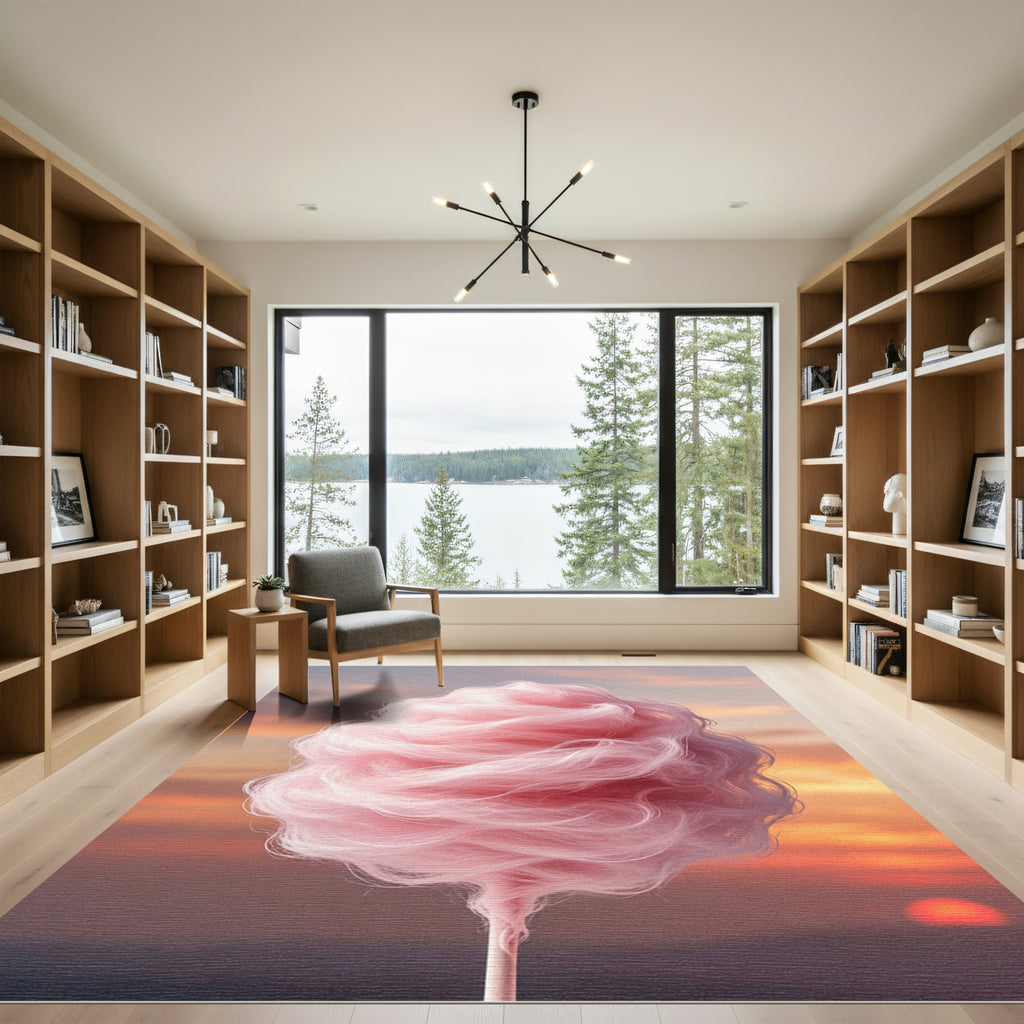 Whimsical Pink Cotton Candy Sunset Rug
