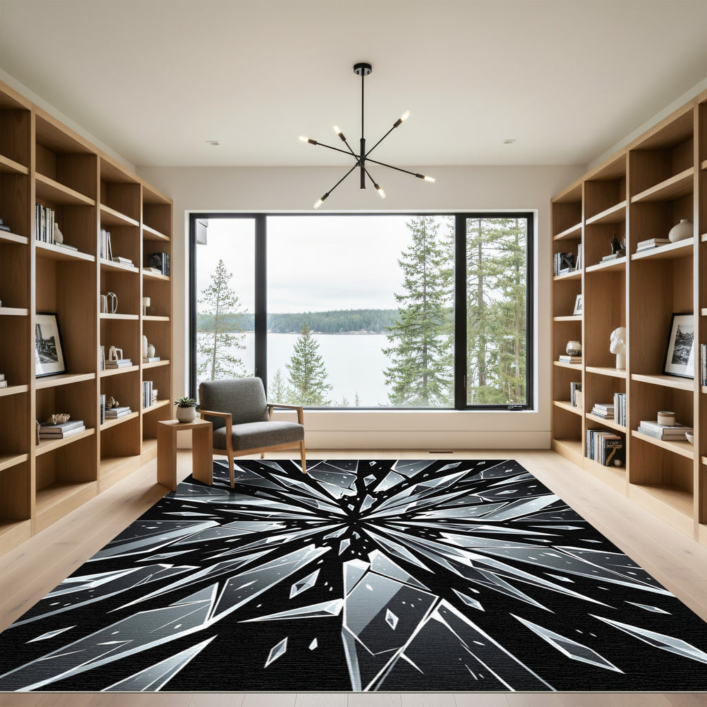 Shattered Ice Crystal Burst Rug