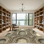 Ornate Light Gold Archway Pattern Rug