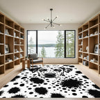 Dalmatian Spots Black White Abstract Rug