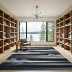 Silver Striped Ethereal Smoke Charcoal Rug
