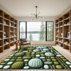 Textured Olive and Sage Pebble Mosaic Rug