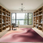 Soft Blushing Pink Abstract Fluid Wave Rug