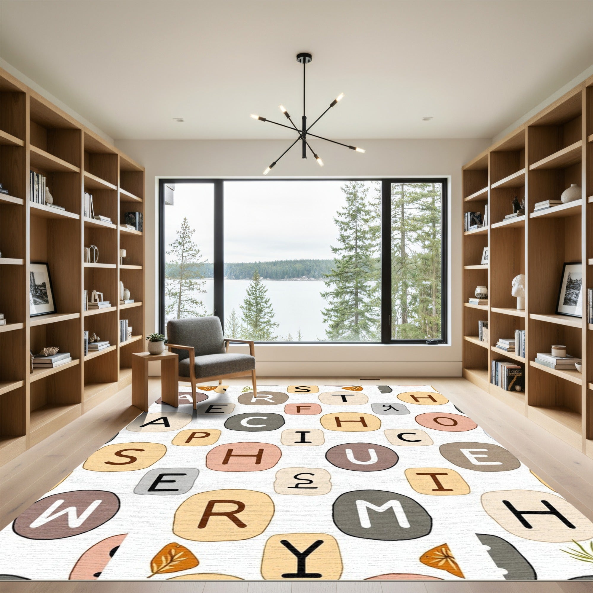 Alphabet Stone Pastel Pattern Rug