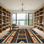 Terra Cotta Geometric Teepee Stripe Rug