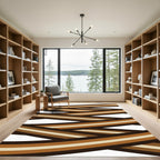 Earthy Tones Woven Geometric Lines Rug