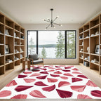 Crimson Pink Petal Scatter Rug