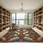 Ornate Geometric Cross Ochre Slate Rug