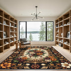 Elegant Baroque Rose Bouquet Ornament Rug