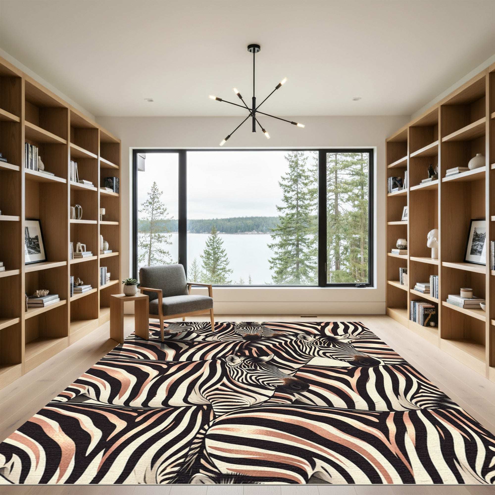Bold Black and Tan Zebra Herd Rug