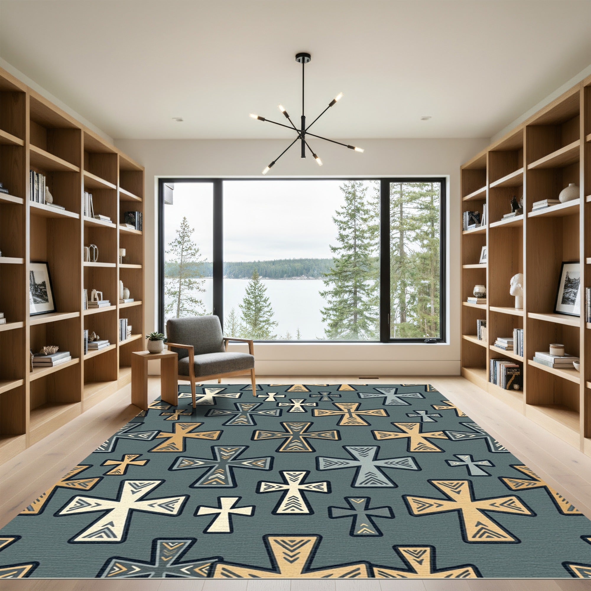 Rustic Geometric Cross Collection Rug