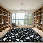 Monochrome Speckled Pebble Collage Rug