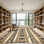 Earthy Geometric Striped Tribal Rug