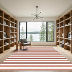 Terracotta Cream Striped Horizon Rug