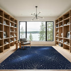 Cosmic Deep Blue Starry Night Rug