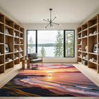 Sunset Beach Waves Coastal Landscape Rug