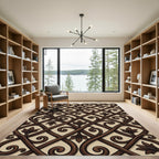 Dark Chocolate Swirl Vine Medallion Rug