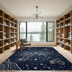 Celestial Midnight Galaxy Star Map Rug