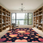 Celestial Sunset Heart Constellation Art Rug