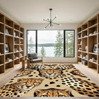 Bold Cheetah Spots Wildlife Medallion Rug