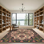 Ornate Blush Paisley Floral Medallion Rug