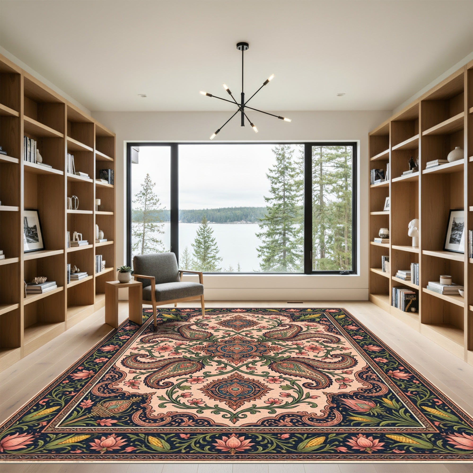 Ornate Blush Paisley Floral Medallion Rug