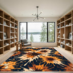 Amber Abstract Ink Splash Area Rug