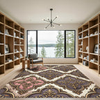 Gilded Pink Plum Quatrefoil Flourish Rug